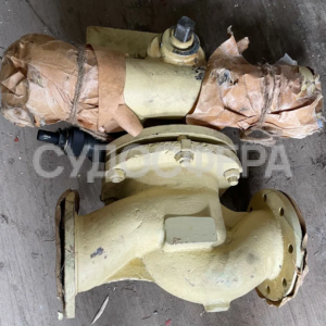 587-55.158 Клапан запорный фланцевый проходной с однополостным пневмоприводом и ручным управлением ДУ-150