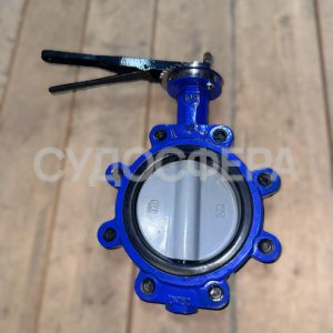 DN-150 Затвор поворотный дисковый с резьбовыми проушинами, с ручным управлением с нержавеющим диском
